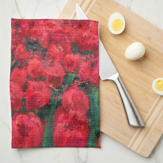 Tulpveld - Landschap - Lente in Nederland Theedoek (Quarter Fold)