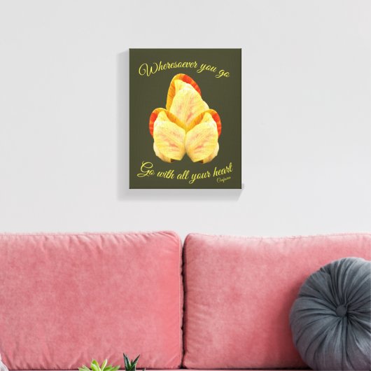 Tulpventilator gaat met uw hart Inspirerend Canvas Afdruk (Insitu (Woonkamer))