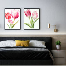 Tulpventilator, roze tulp, minimalistisch, botanis