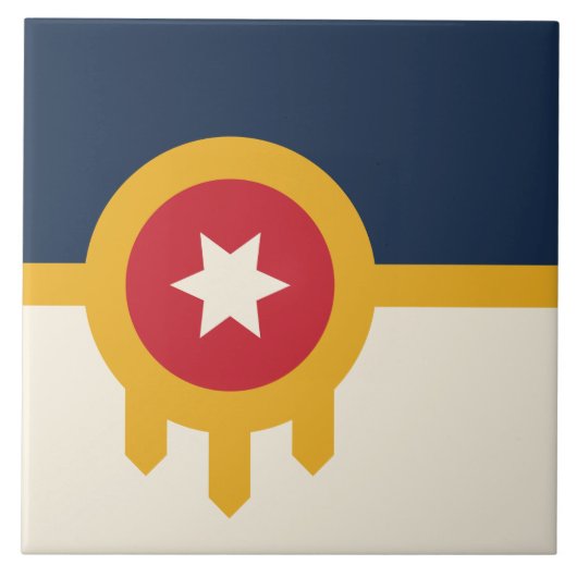 Tulsa City Flag Tegel Tegeltje (Voorkant)