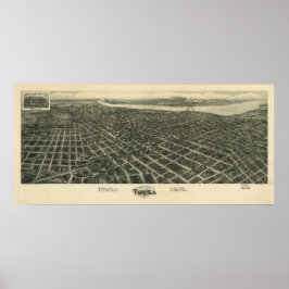 Tulsa Oklahoma 1918 Antiek Panorama Poster