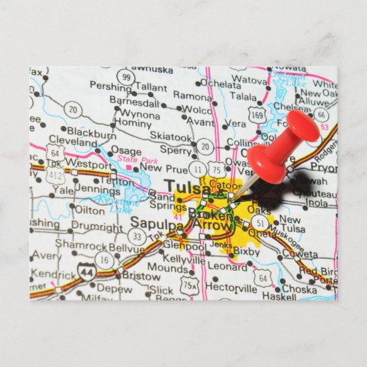Tulsa, Oklahoma Briefkaart (Voorkant)