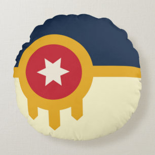 Tulsa (Oklahoma) City flag Rond Kussen