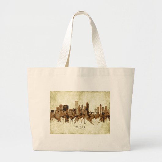 Tulsa Oklahoma Cityscape Grote Tote Bag (Voorkant)