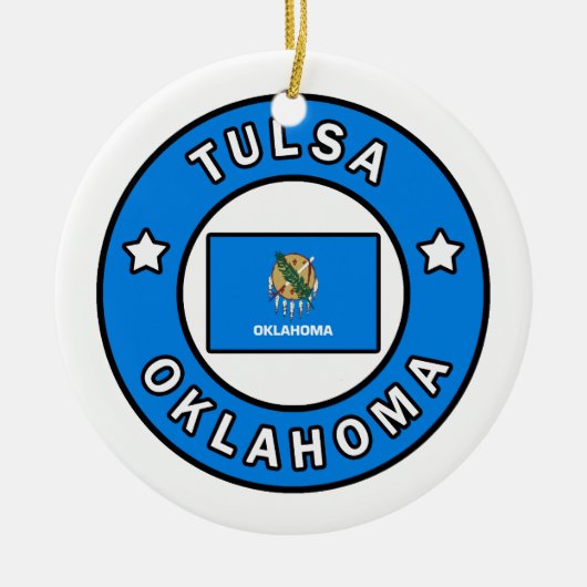 Tulsa Oklahoma Keramisch Ornament (Voorkant)
