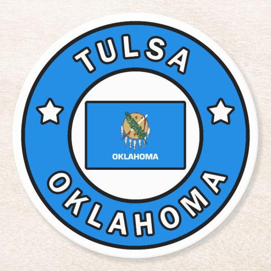 Tulsa Oklahoma Ronde Kartonnen Onderzetter (Voorkant)