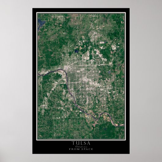 Tulsa Oklahoma Satellite Poster Map (Voorkant)