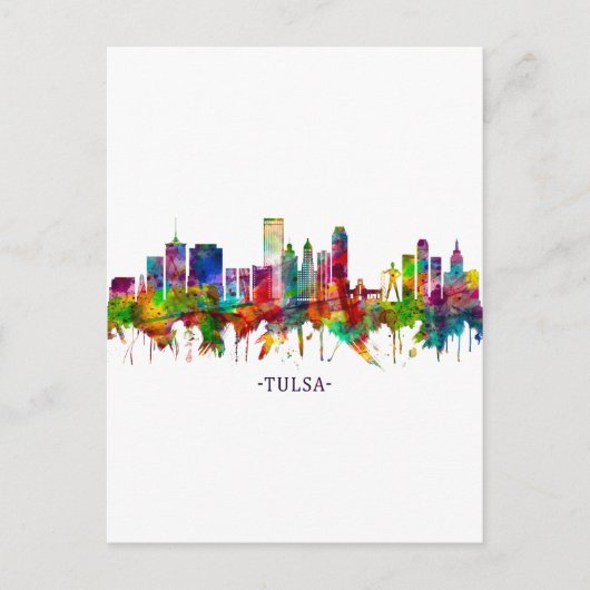 Tulsa Oklahoma Skyline Feestdagenkaart (Voorkant)