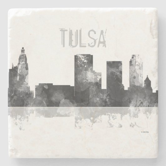 TULSA, OKLAHOMA SKYLINE STENEN ONDERZETTER (Voorkant)