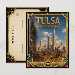 Tulsa Oklahoma Vintage Art Deco Gouden Tijdperk Briefkaart