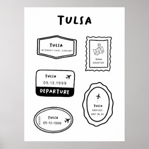 Tulsa - Reisstempel Collectie minimalistisch Poster