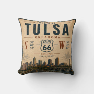 Tulsa Route 66 Skyline Retreat Kussen