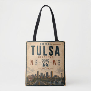Tulsa Route 66 Stad Coördinaten Reis Draagtas