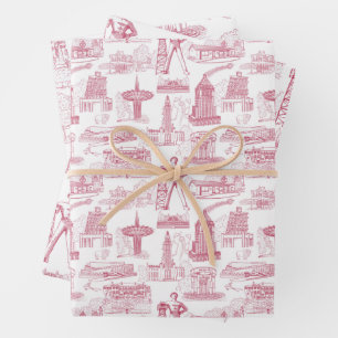 Tulsa Toile Rouge Papier d'enveloppement de papier