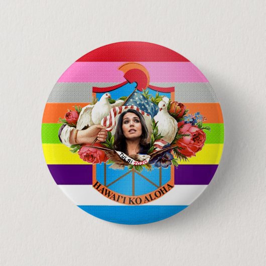 Tulsi Gabbard 2020 Ronde Button 5,7 Cm (Voorkant)