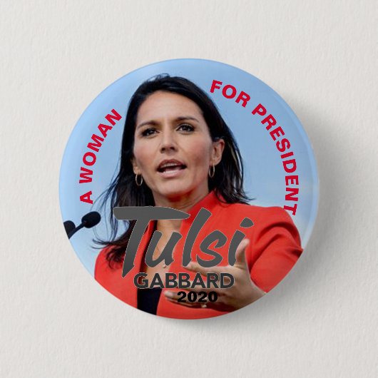 Tulsi Gabbard 2020 Ronde Button 5,7 Cm (Voorkant)