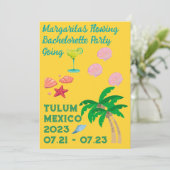 Tulum Bachelorette Party Invitation Kaart (Staand voorkant)