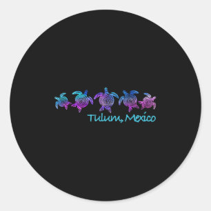 Tulum Beach Design _ Tribal Turtle Gift Ronde Sticker