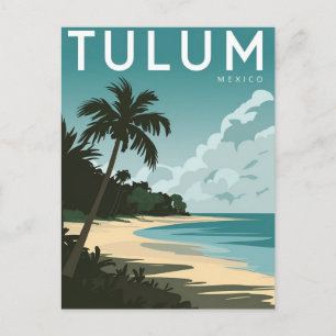 Tulum Beach, Mexico  Retro Briefkaart