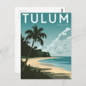 Tulum Beach, Mexico  Retro Briefkaart (Voorkant / Achterkant)