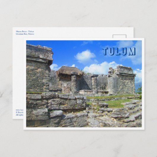 Tulum - Carte postale Ruines Mayas (Devant / Derrière)
