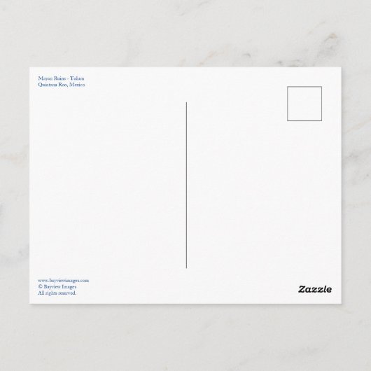 Tulum - Carte postale Ruines Mayas (Dos)