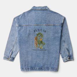 Tulum Leopard Tropische vrijgezellenweekend Denim Jacket