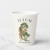 Tulum Leopard Tropische vrijgezellenweekend Papieren Bekers (Voorkant)
