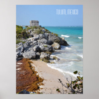 Tulum Mayan Ruïnes Mexico Reis Souvenir Poster