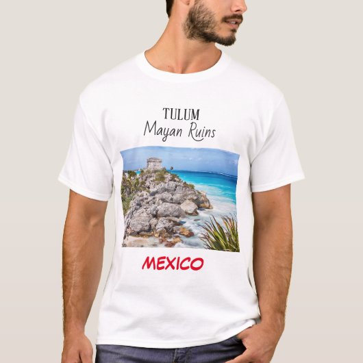 Tulum Mayan Ruins Mexico T-Shirt White (Voorkant)