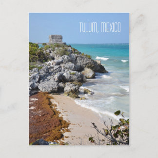 Tulum Mayan Ruins Scene Mexico Travel Souvenir Briefkaart