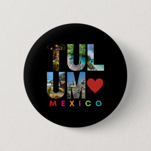 Tulum Mexico 2022 Vakantie Strand Bijpassende Fami Ronde Button 5,7 Cm