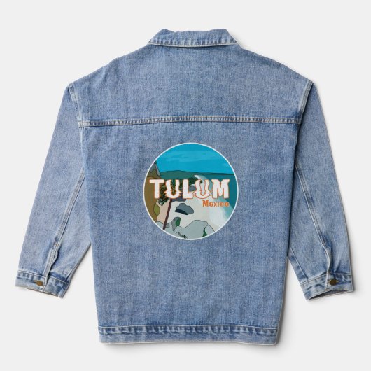 Tulum Mexico Great Gift Idea Denim Jacket (Achterkant)