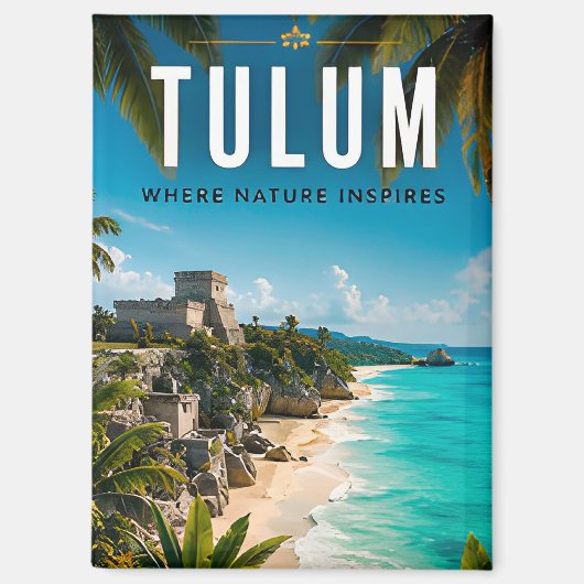 🌴 Tulum Mexico Kustontsnapping Magneet (Voorkant)