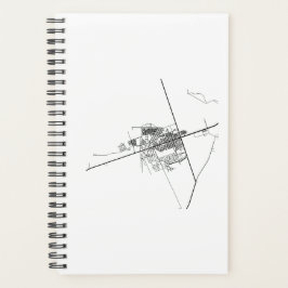 Tulum Mexico Map Black Line Modern Planner