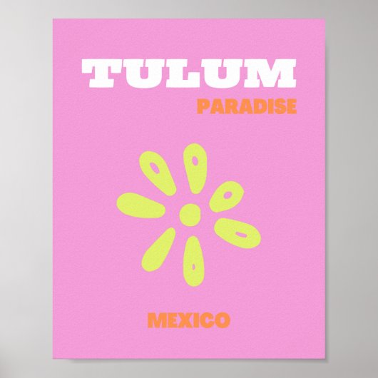 Tulum, Mexico, Preppy, Roze Poster (Voorkant)