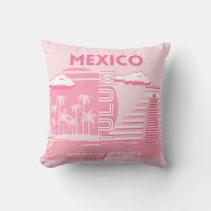 Tulum, Mexico, Reiskunst, Roze Kunst Kussen