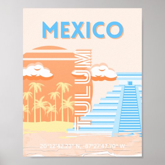 Tulum, Mexico, Reiskunst, Zomerstrand Poster (Voorkant)