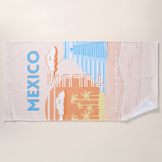 Tulum, Mexico, Reiskunst, Zomerstrand Strandlaken (Voorkant)