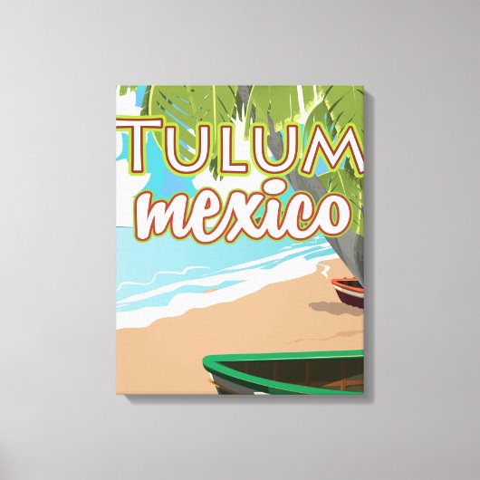 Tulum, Mexico reisposter Canvas Afdruk (Voorkant)