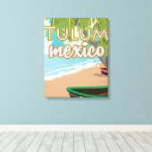 Tulum, Mexico reisposter Canvas Afdruk (Insitu (Houten vloer))