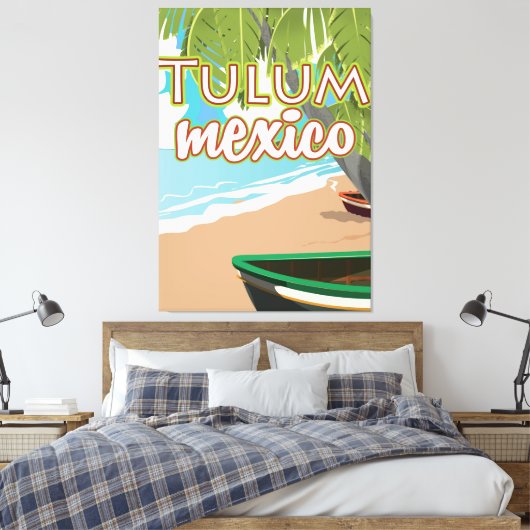 Tulum, mexico-reisposter canvas afdruk (Insitu (Slaapkamer))