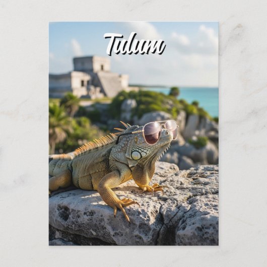 Tulum Mexico Reizen Iguana Briefkaart (Voorkant)