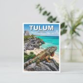 Tulum Mexico Reizen Iguana Briefkaart (Staand voorkant)