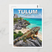 Tulum Mexico Reizen Iguana Briefkaart (Voorkant / Achterkant)