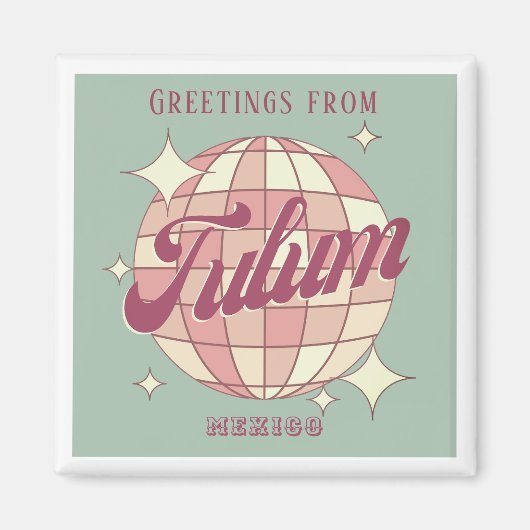 Tulum Mexico Retro  souvenirvakantie Magneet (Voorkant)