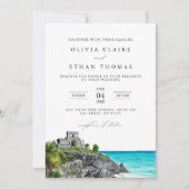 Tulum Mexico Tropical Beach Destination Wedding Kaart (Voorkant)