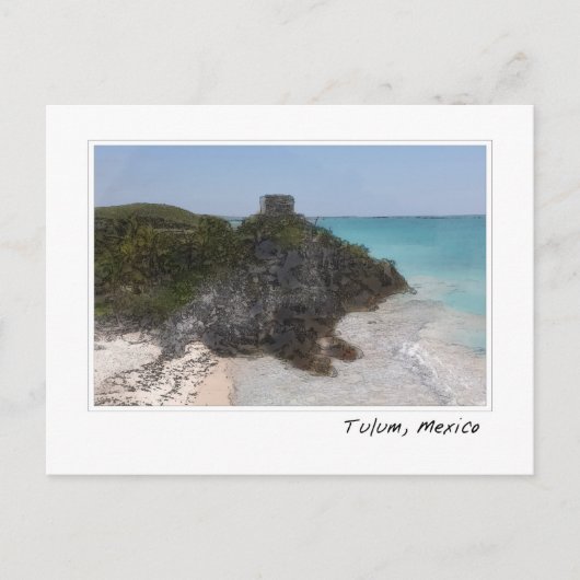 Tulum Mexique Maya Ruin Ocean Carte postale (Devant)