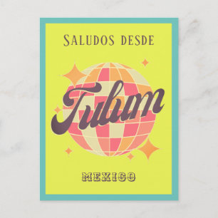 Tulum Mexique vacances plage colorée Carte postale