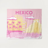 Tulum, Reiskunst, Preppy Art, Roze Wandkleed (Voorkant (horizontaal))